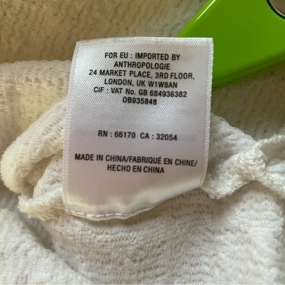 Anthropologie White Off Shoulder all around elastic smocking Blouse Anthro - Picture 6 of 11